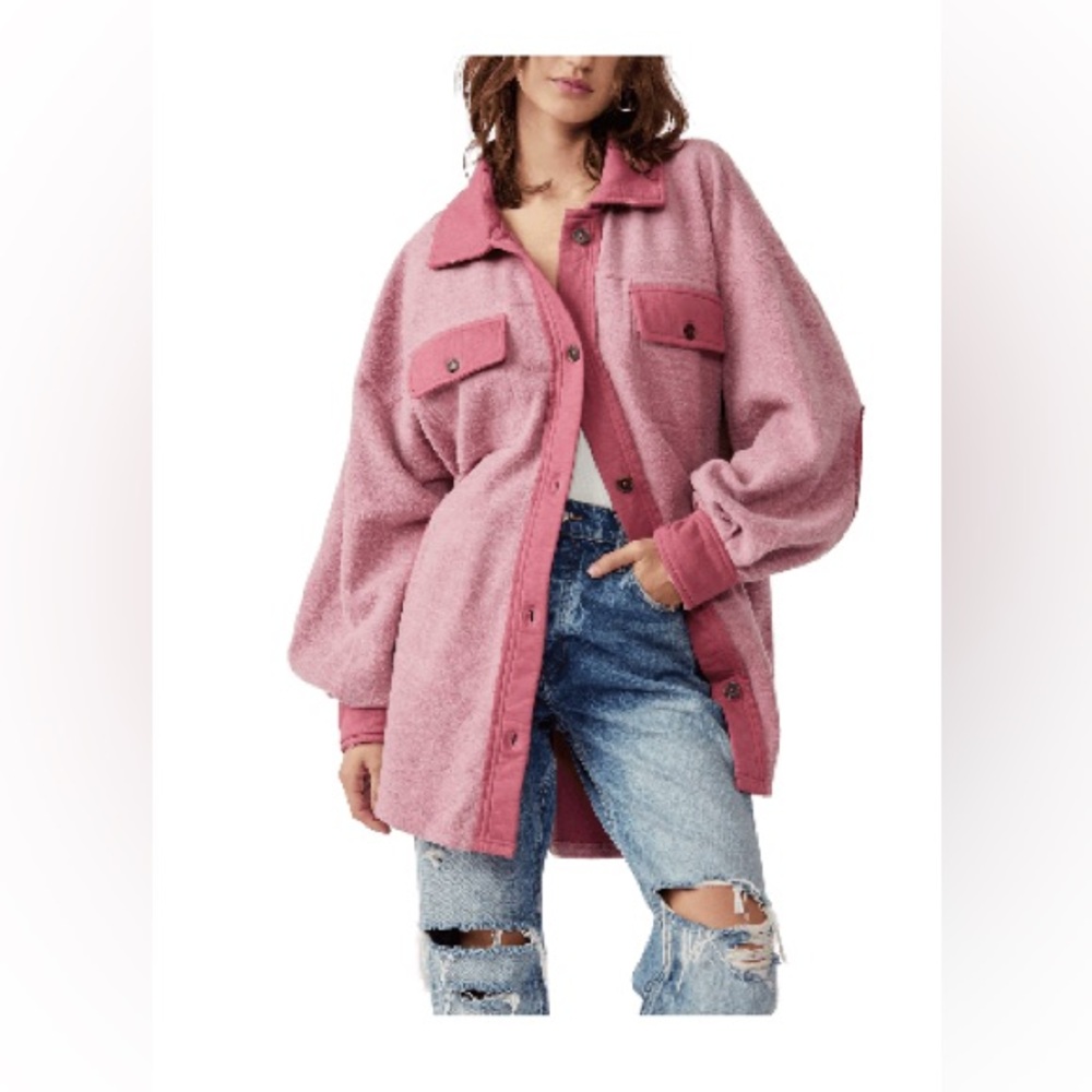 Free Peoplee Ruby Fleece Sweetheart Pink Size LG